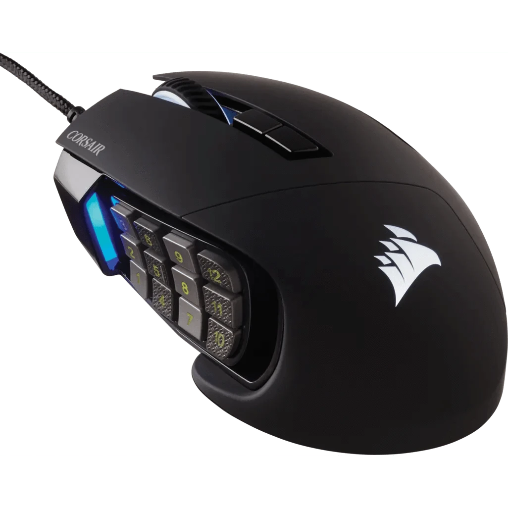 GUNMANSA Corsair SCIMITAR RGB ELITE, Right-hand, Optical, USB Type-A, 18000 DPI, Black