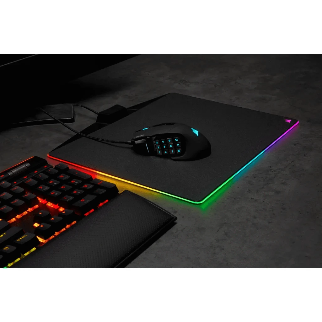 GUNMANSA Corsair SCIMITAR RGB ELITE, Right-hand, Optical, USB Type-A, 18000 DPI, Black