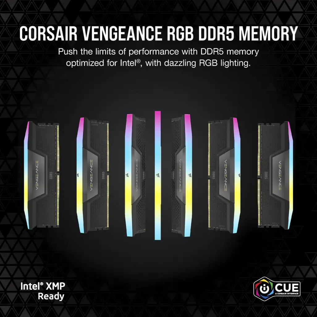 GUNMANSA Corsair Vengeance RGB CMH32GX5M2X7200C34, 32 GB, 2 x 16 GB, DDR5, 7200 MHz, 288-pin DIMM
