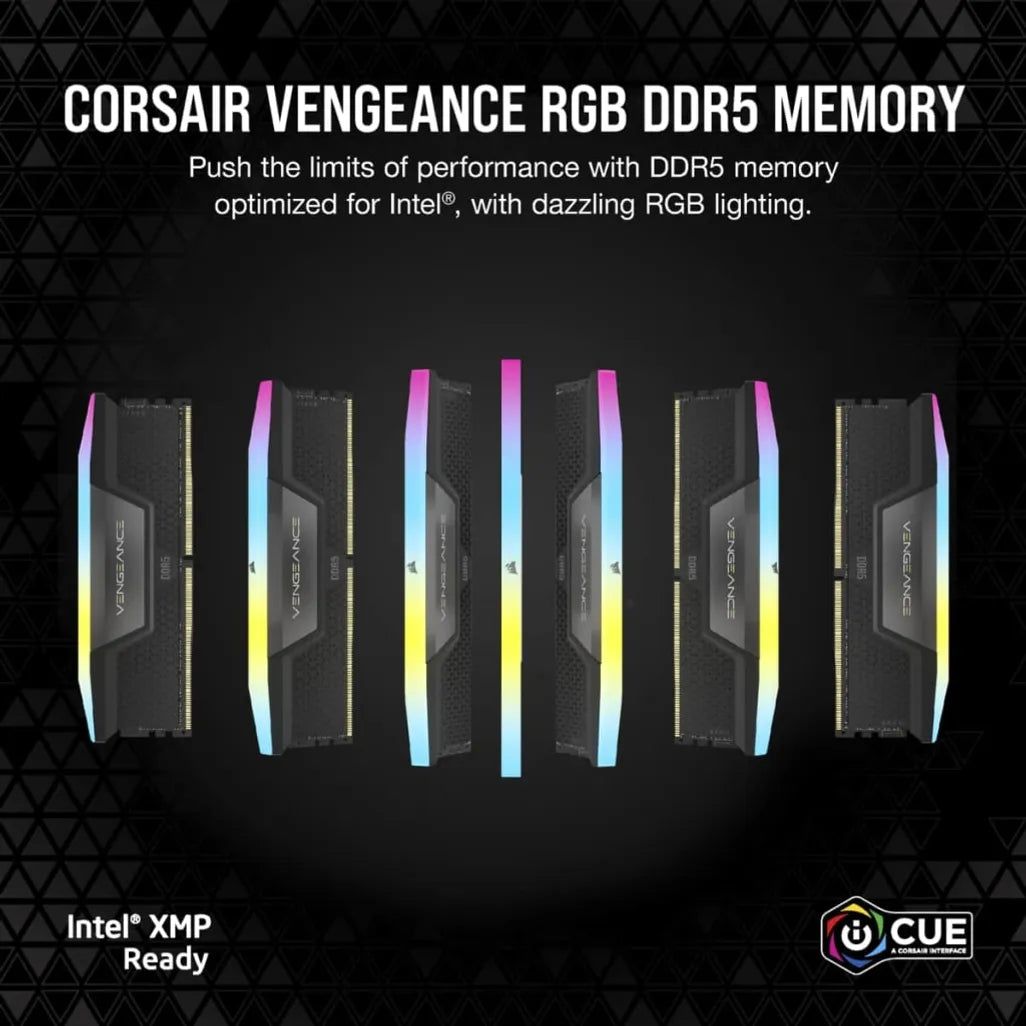 GUNMANSA Corsair Vengeance RGB CMH48GX5M2B7200C36, 48 GB, 2 x 24 GB, DDR5, 7200 MHz, 288-pin DIMM