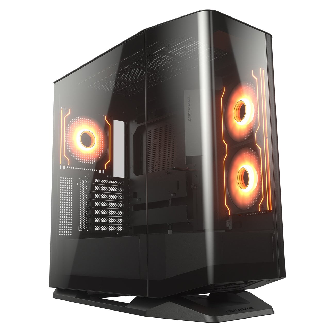 GUNMANSA COUGAR FV270 RGB Black Mid Tower E-ATX Case, 420mm GPU Supported, Build-in ARGB PWM Fans, Breathe Streams, Prism of Light, RGB Hub, Filter Guard, Tool-Less Bracket, Compatible with reverse cable/connector motherboard