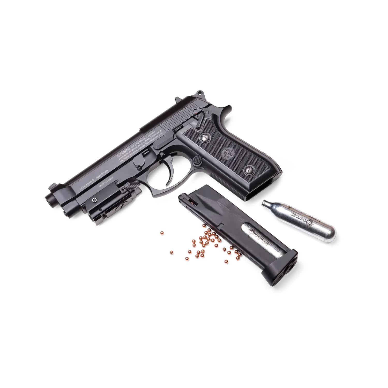 GUNMANSA Crosman CFAMP1L Gas Gun (Full-Semi Auto|Blowback|CO2|19|400 FPS|2.3J|4.5mm BB)