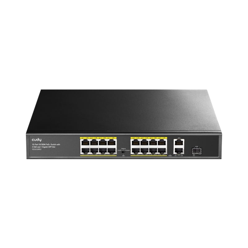 GUNMANSA Cudy 16-Port Unmanaged PoE+ Switch – Rack Mount
