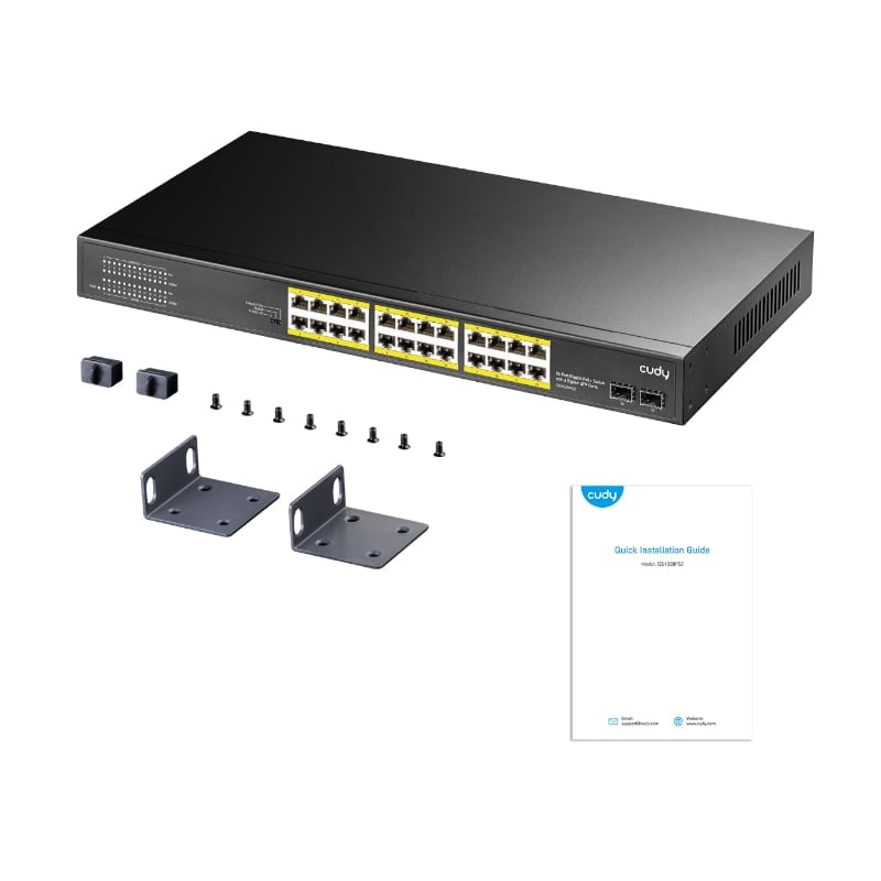 GUNMANSA Cudy 24-Port Gigabit PoE+ Unmanaged Switch