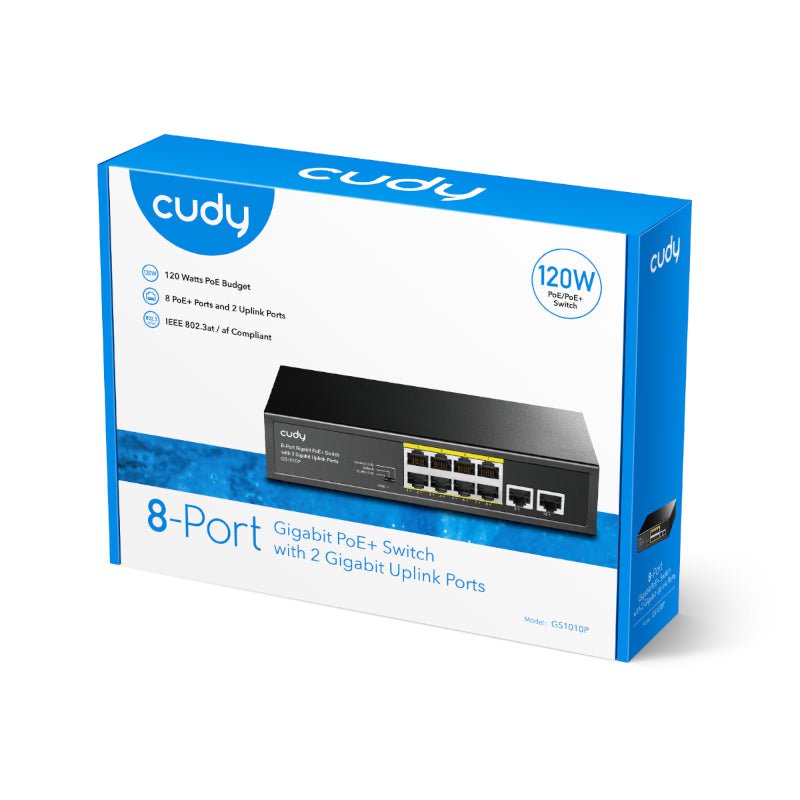GUNMANSA Cudy 8-Port Gigabit PoE+ Unmanaged Switch