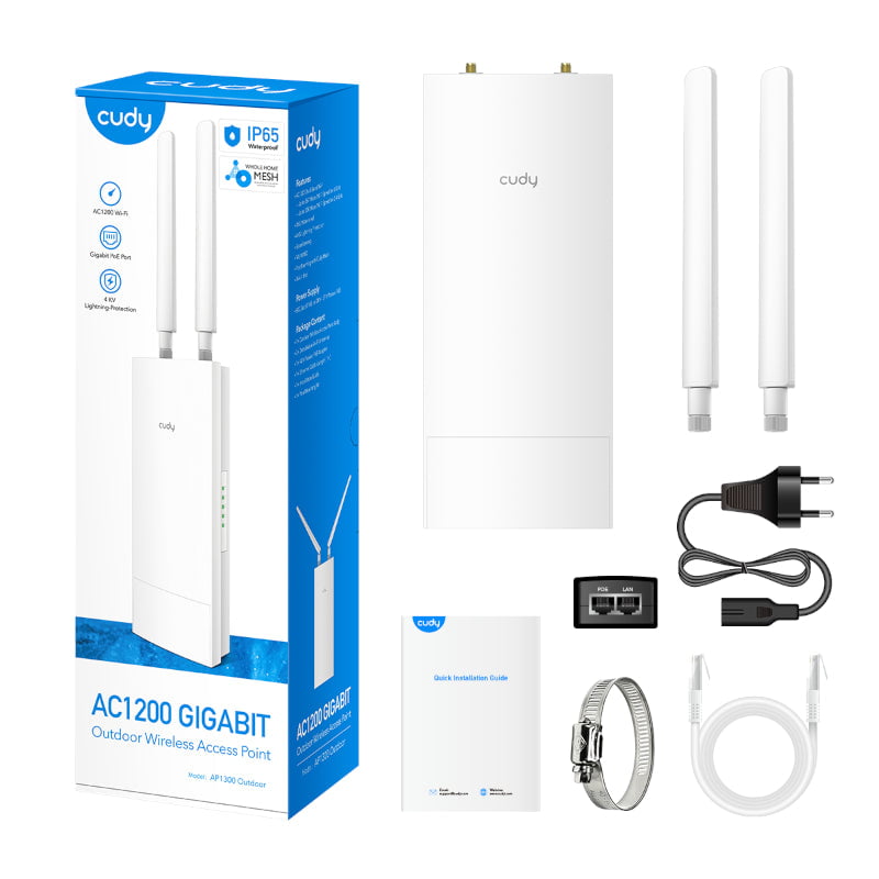 GUNMANSA CUDY AP1300 INDOOR/OUTDOOR AC1200 POE GIGABIT ACCESS POINT WITH MESH