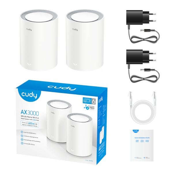 GUNMANSA Cudy AX3000 Wi-Fi 6 Mesh Kit 2 Pack – White