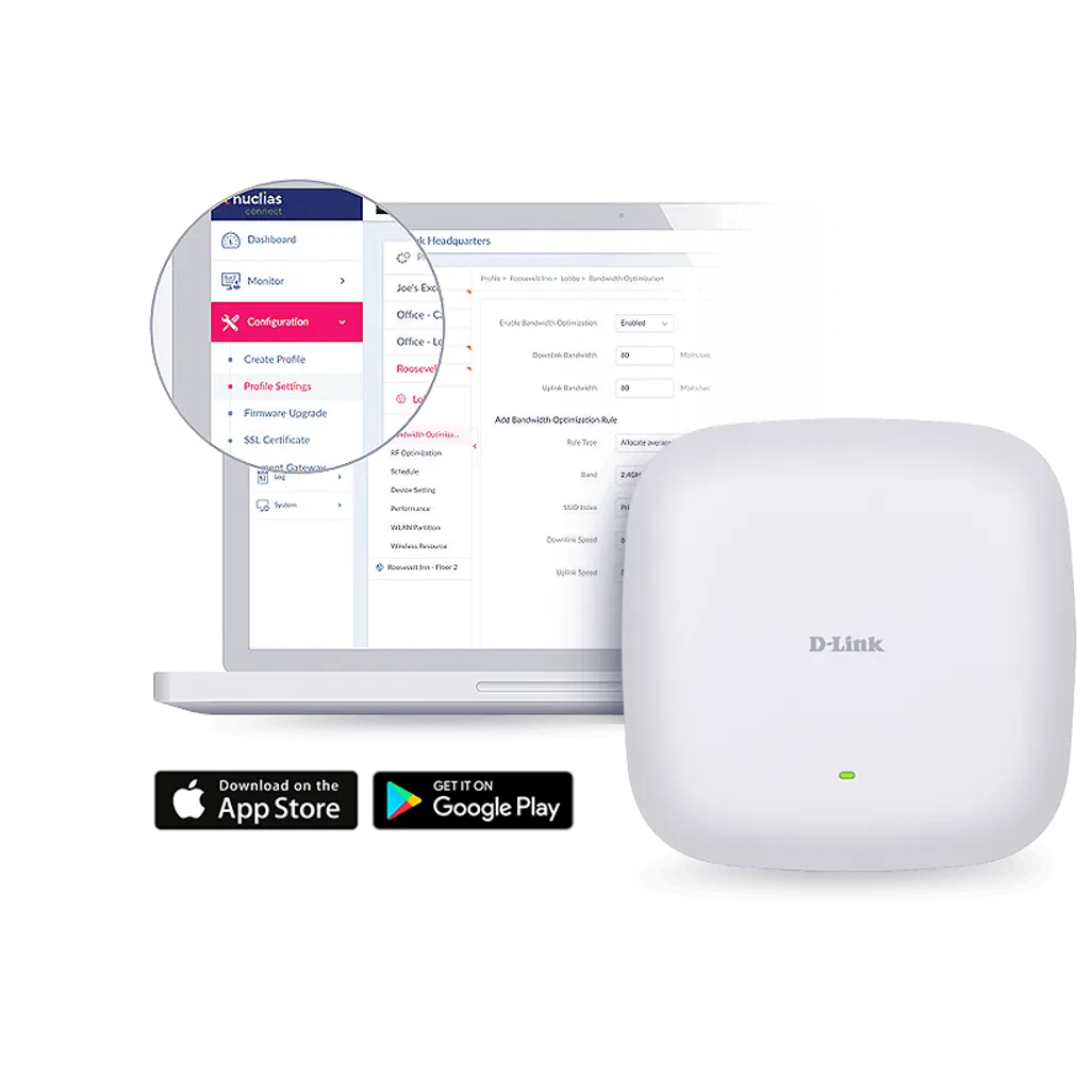 GUNMANSA D-Link DAP‑X2810 Nuclias Connect AX1800 Wi-Fi 6 Dual-Band PoE Access Point