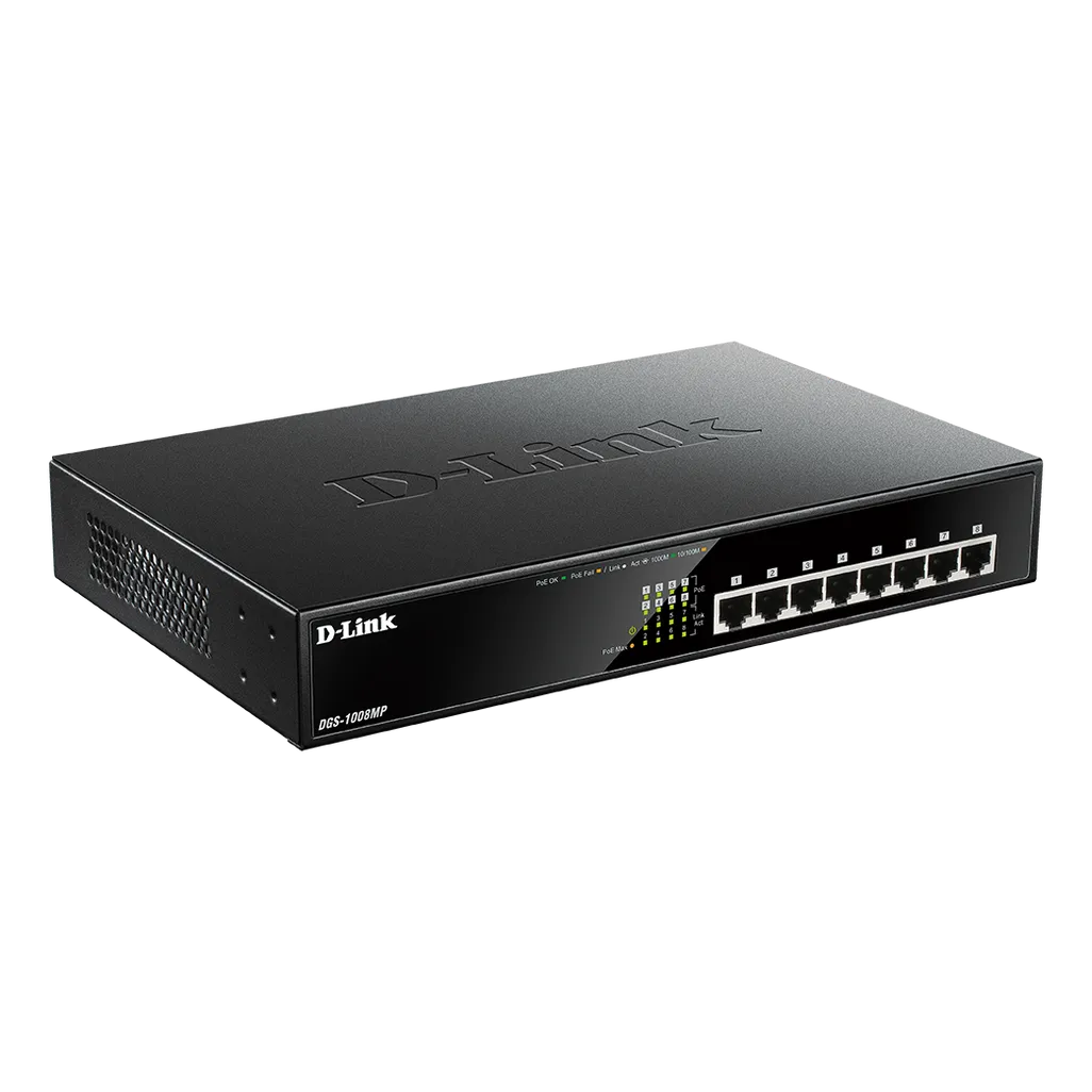 GUNMANSA D-Link DGS-1008MP 8-Port Desktop Gigabit Max PoE Switch, Unmanaged