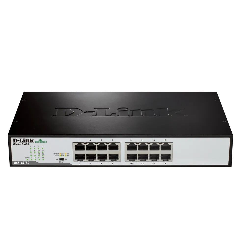 GUNMANSA D-Link DGS-1016D/E, Unmanaged, Full duplex, Rack mounting
