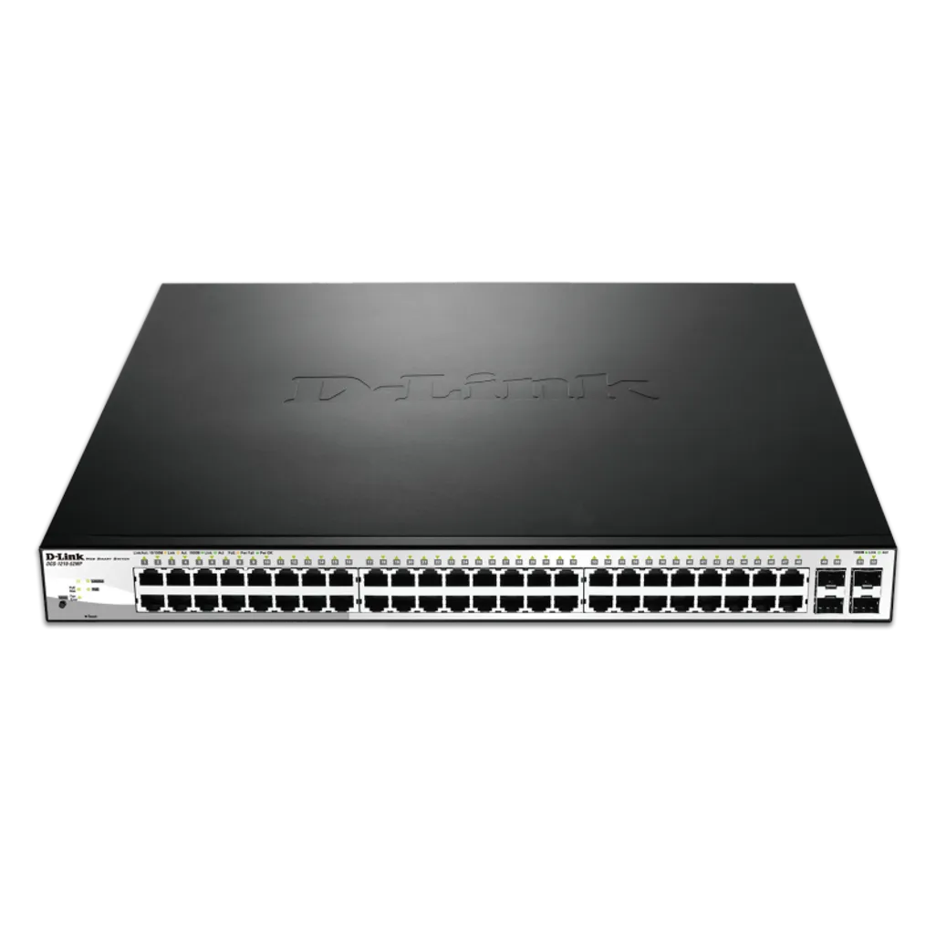 GUNMANSA D-Link DGS-1210-52MP, Managed, L2, Gigabit Ethernet (10/100/1000), Power over Ethernet (PoE), Rack mounting, 1U