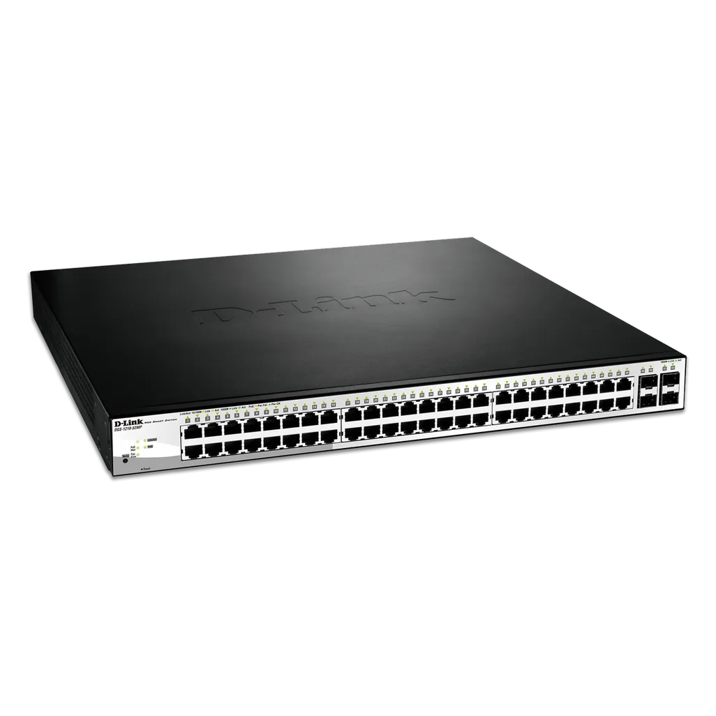 GUNMANSA D-Link DGS-1210-52MP, Managed, L2, Gigabit Ethernet (10/100/1000), Power over Ethernet (PoE), Rack mounting, 1U