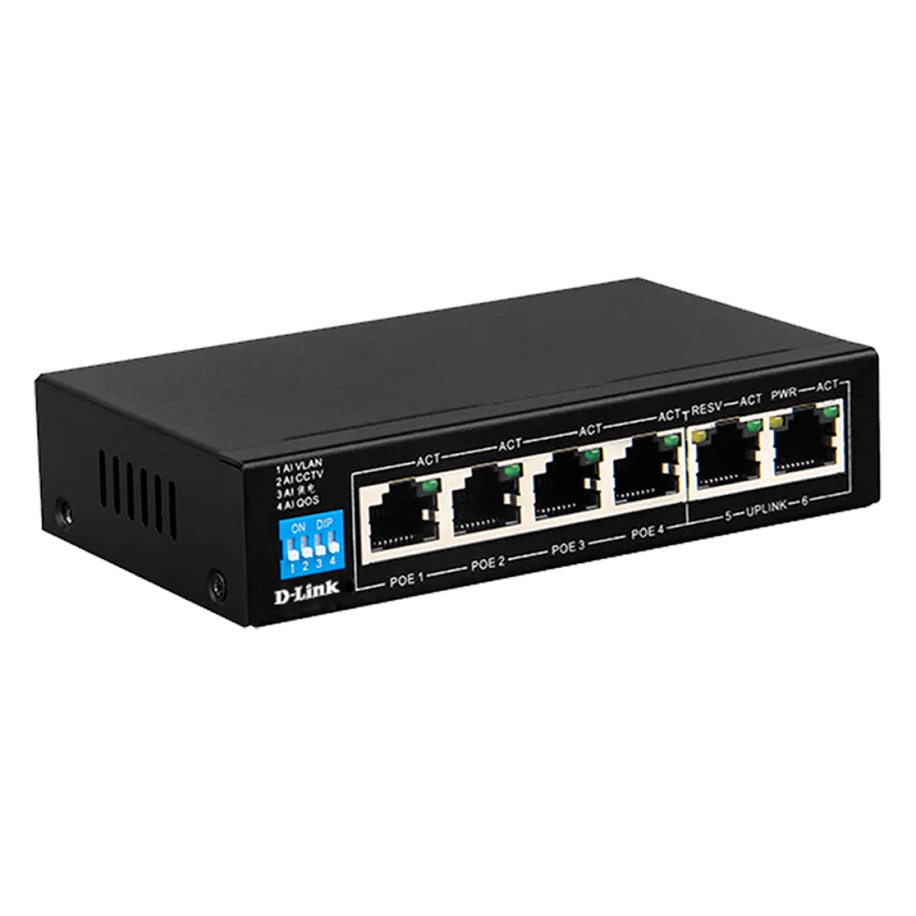 GUNMANSA D-Link DGS-F1006P-E, Gigabit Ethernet (10/100/1000), Power over Ethernet (PoE)