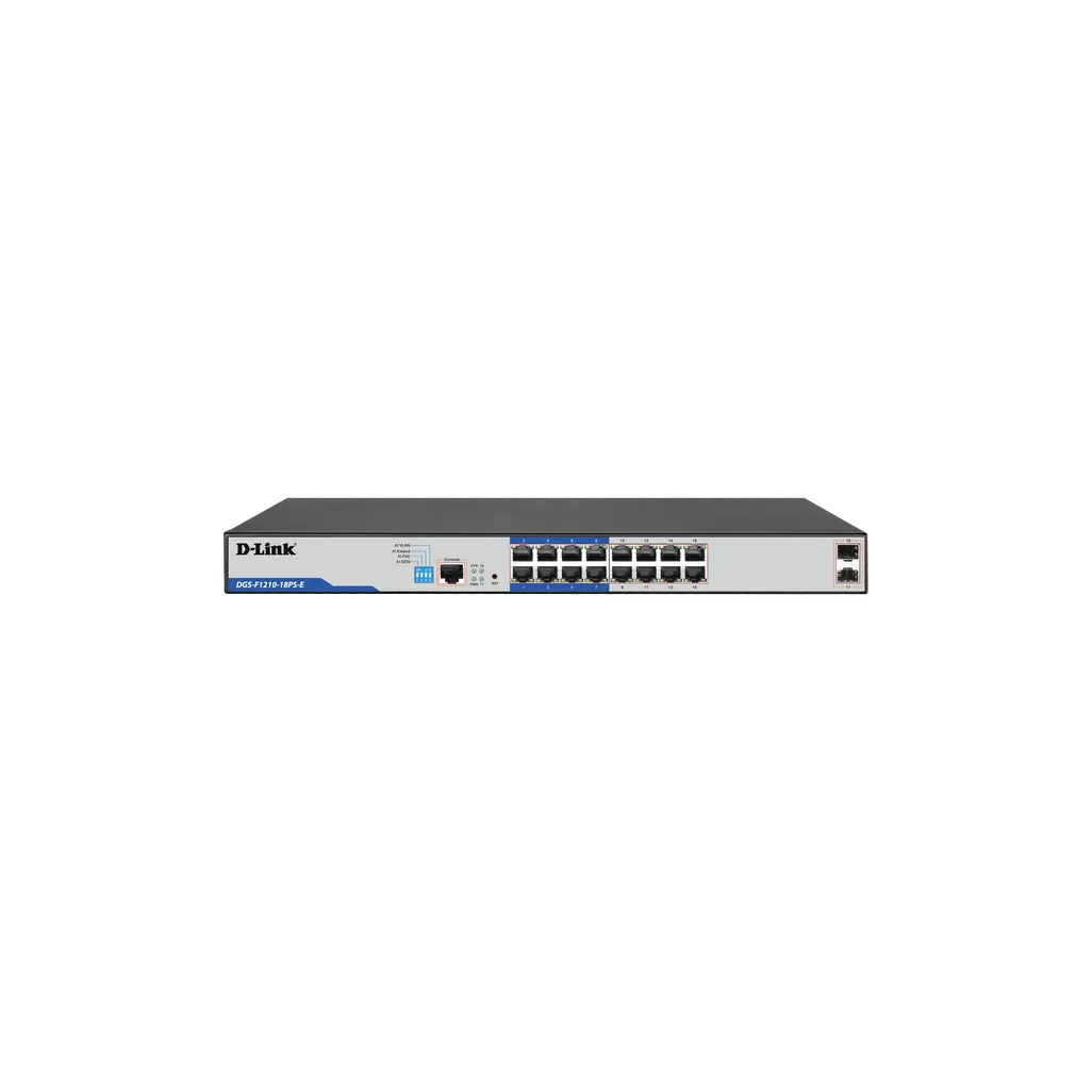 GUNMANSA D-Link DGS-F1210-18PS-E, Managed, L2, Gigabit Ethernet (10/100/1000), Power over Ethernet (PoE), Rack mounting