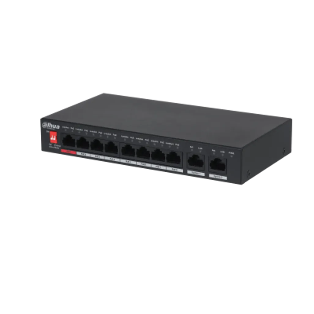 GUNMANSA Dahua 10-Port Unmanaged Desktop Switch with 8-Port PoE