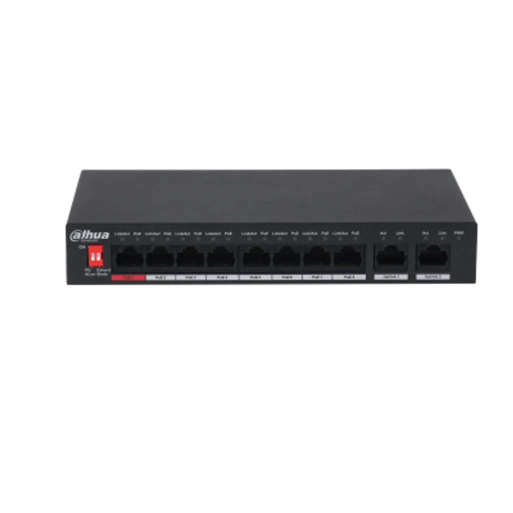 GUNMANSA Dahua 10-Port Unmanaged Desktop Switch with 8-Port PoE
