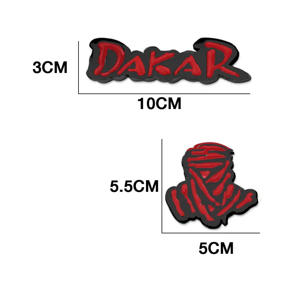 GUNMANSA Dakar Rally Logo 2-Piece Metal Bladge (Black & Red)
