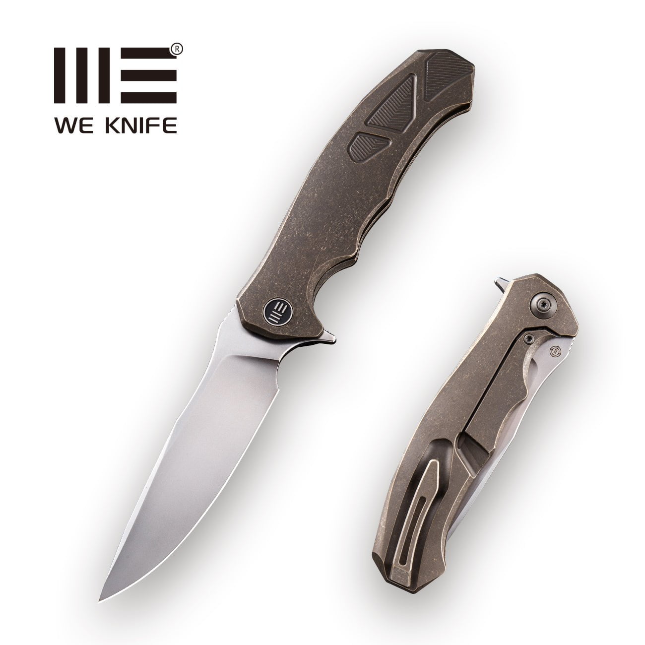 GUNMANSA Discontinued WEKNIFE 037 Flipper Knife Titanium Handle (4.07" M390 Blade) 910A