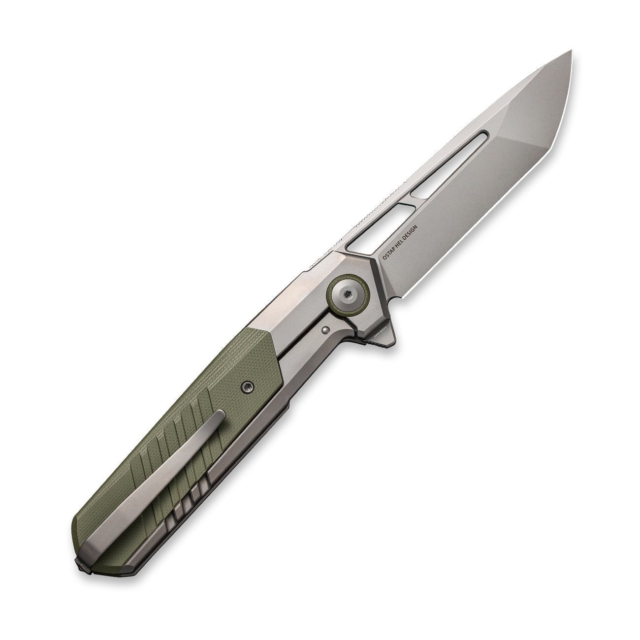 GUNMANSA Discontinued WEKNIFE Arsenal Flipper & Thumb Hole Knife Titanium & G10 Handle (3.56" CPM 20CV Blade) WE20073-1