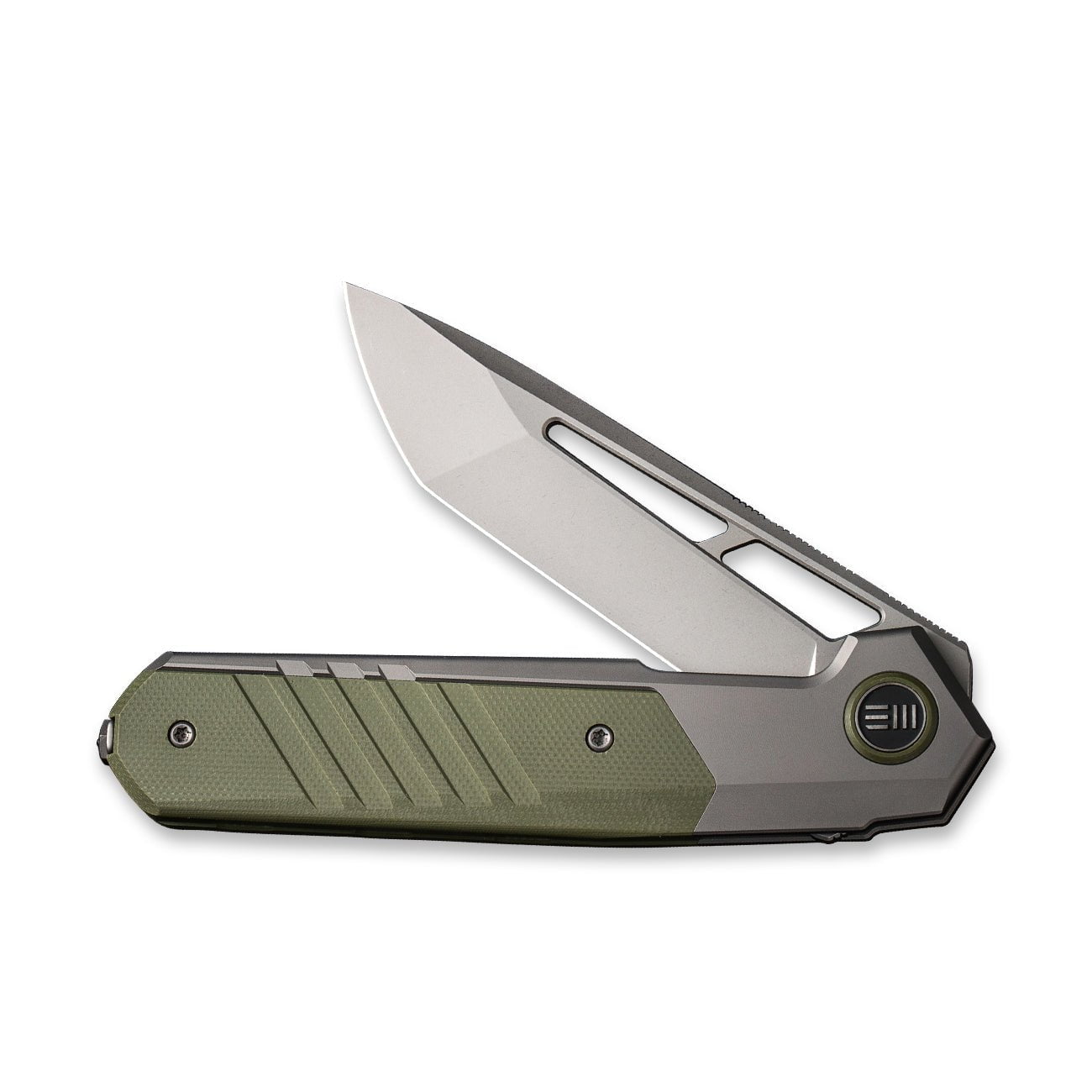 GUNMANSA Discontinued WEKNIFE Arsenal Flipper & Thumb Hole Knife Titanium & G10 Handle (3.56" CPM 20CV Blade) WE20073-1