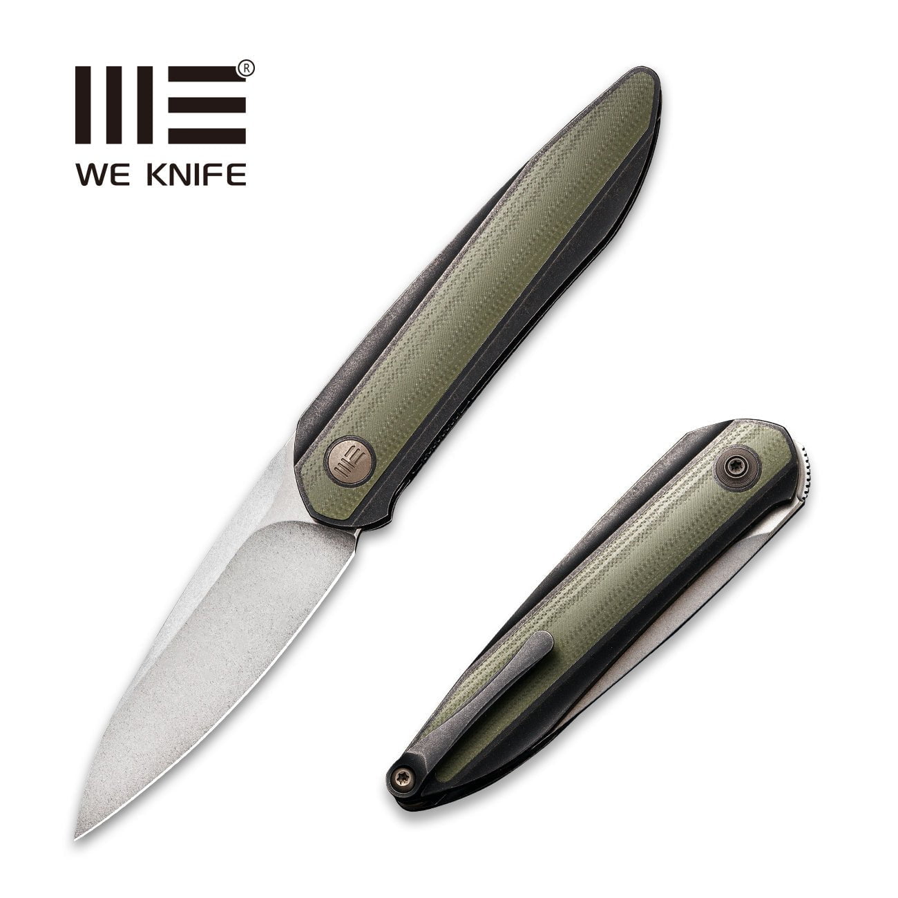 GUNMANSA Discontinued WEKNIFE Black Void Opus Front Flipper Knife Titanium & G10 Handle (2.84" CPM 20CV Blade) 2010V-2