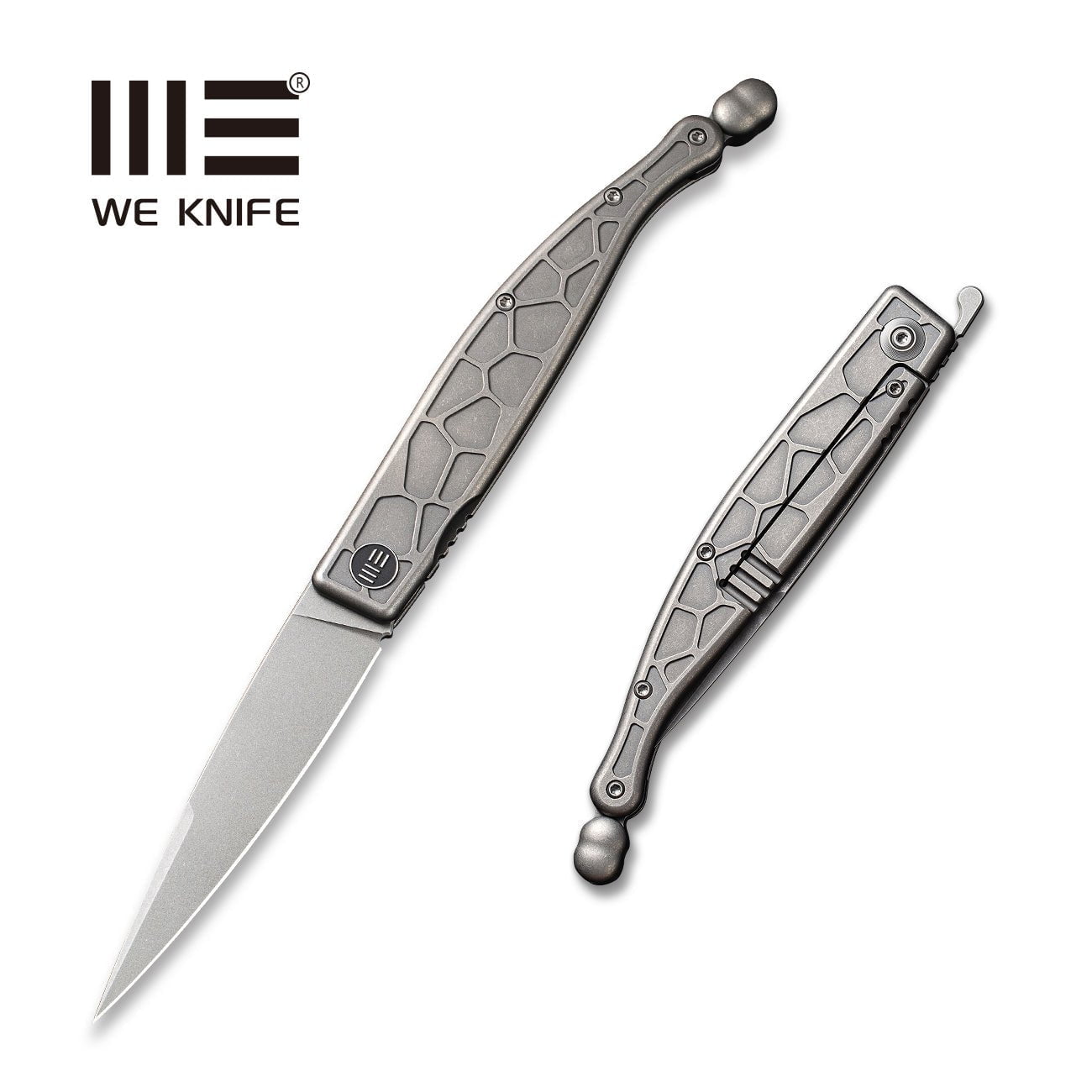 GUNMANSA Discontinued WEKNIFE Roman Front Flipper Knife Titanium Handle (3.95" CPM S35VN Blade) 2008B