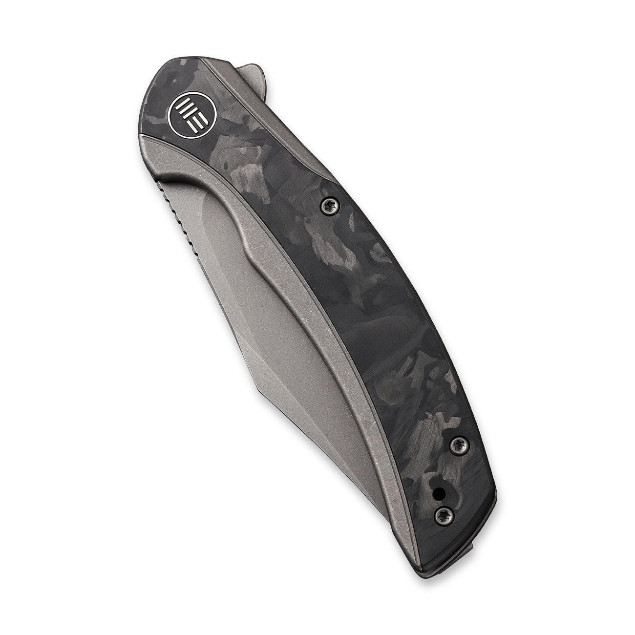 GUNMANSA Discontinued WEKNIFE Snick Flipper Knife Titanium & Carbon Fiber Handle (3.47" CPM 20CV Blade) WE19022F-2
