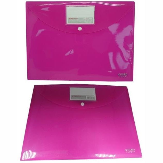 GUNMANSA DLOffice A4 Carry Folder with Press Stud on Flap Pink
