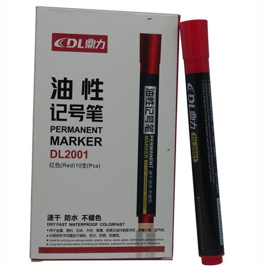 GUNMANSA DLOffice Permanent Markers Pack of 10 Red