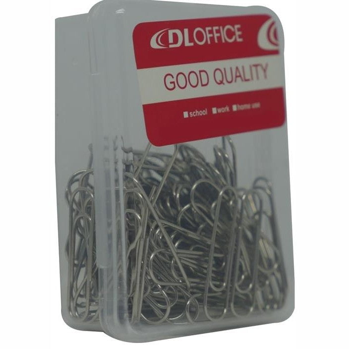 GUNMANSA DLOffice Silver 28mm Paper Clips Plastic Tub of 100 Pieces