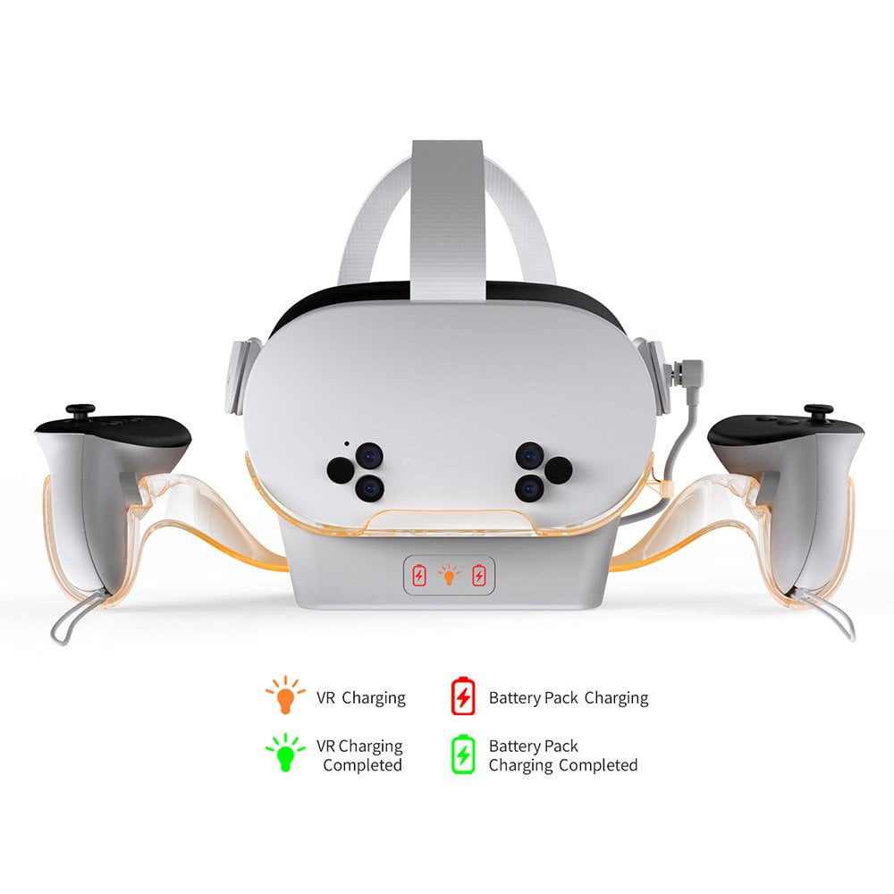 GUNMANSA DOBE - Charging Kit Designed for Quest2, Quest3, Quest3S VR Headset, supports 5V 3A Fast Charging, Equipped with two 2000MA capacity Rechargeable Batteries, TY-3867