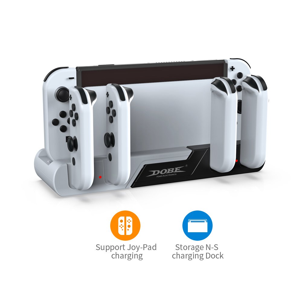 GUNMANSA DOBE TNS-0122D Switch Controller Charging Dock Station Compatible with Nintendo Switch & OLED Model Joycons, Charger Station Stand for Joy Cons