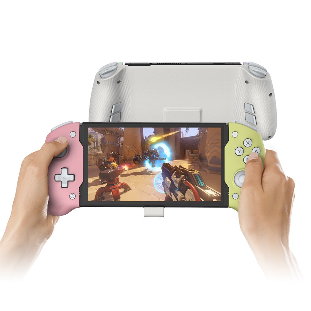 GUNMANSA DOBE TNS-1125 PINK&YELLOW Switch Controller for Nintendo Switch, One-Piece Joypad Controller, Switch Controller Handheld Mode with 6-Axis Gyro Dual Motor Vibration, Compatible with All Games of Switch (Pink and Yellow)