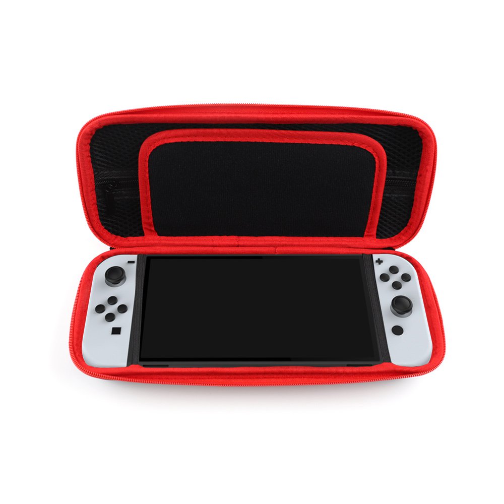 GUNMANSA DOBE TNS-1130 Carry Case Compatible with Nintendo Switch and New Switch OLED Console Protective Hard Portable Travel Carry Case Shell Pouch with Pockets for Accessories and Games