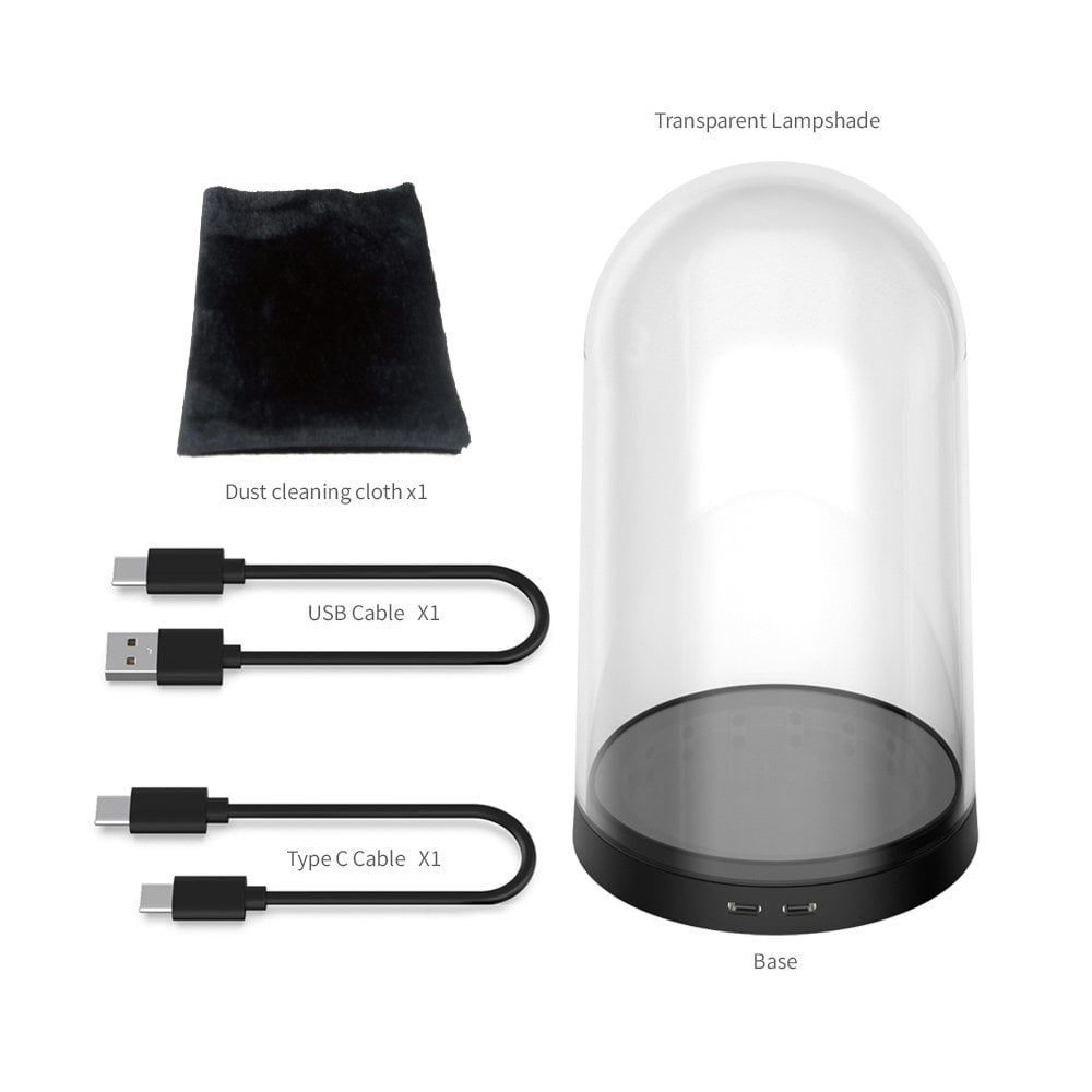 GUNMANSA DOBE TY-3803S RGB LED light Clear Acrylic Display Case Semi-Circular Figure case Dustproof Protection Showcase for Action Figures Toys Collectibles