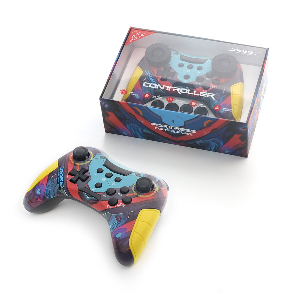 GUNMANSA DOBE TY-3839 BLUE Multi-Platform PC Wireless Controller, Bluetooth Gaming Controller, Compatible with Switch, PS3, Android, PC, Windows and Smart TV, Built-in 6-Axis Gyro and Dual Motor Vibration (Blue)