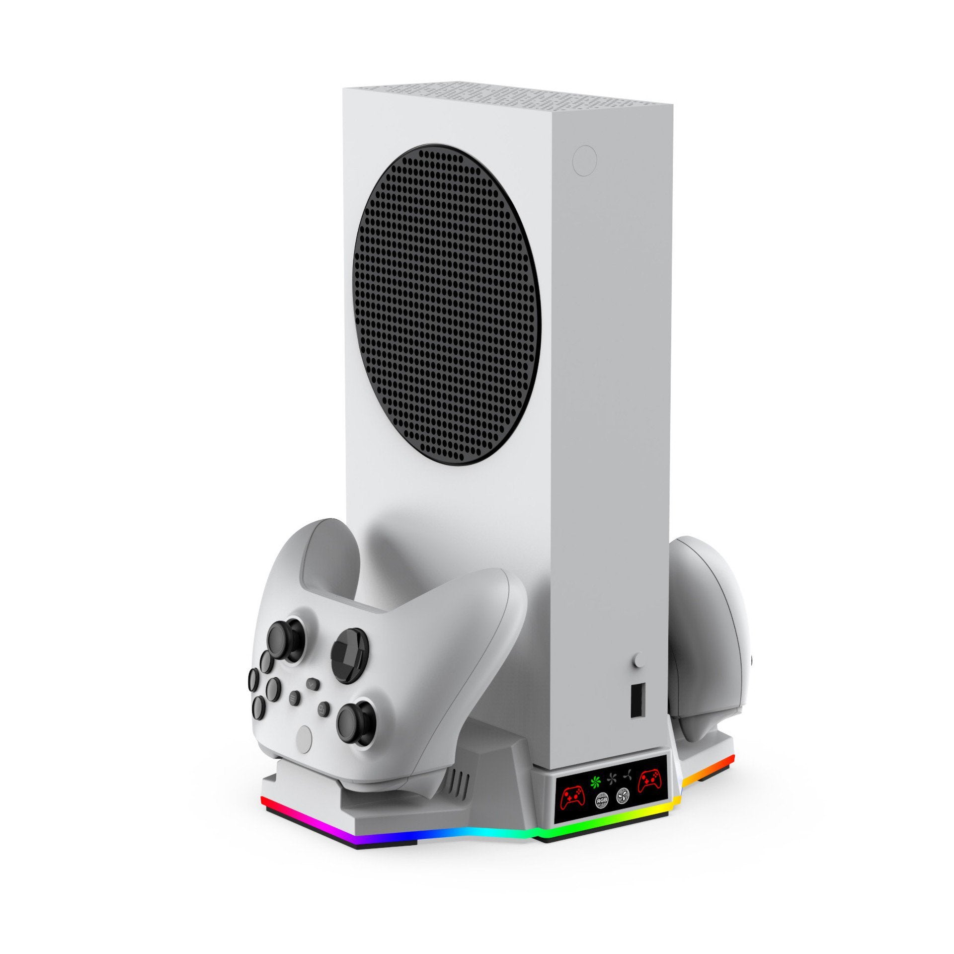GUNMANSA DOBE XBOX SERIES S Console Grip Charging Stand with Ambient Lighting, Compatible with Xbox One and Series S controllers, comes with a Power Cord and Battery Pack, White, TYX-3612