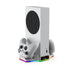 GUNMANSA DOBE XBOX SERIES S Console Grip Charging Stand with Ambient Lighting, Compatible with Xbox One and Series S controllers, comes with a Power Cord and Battery Pack, White, TYX-3612