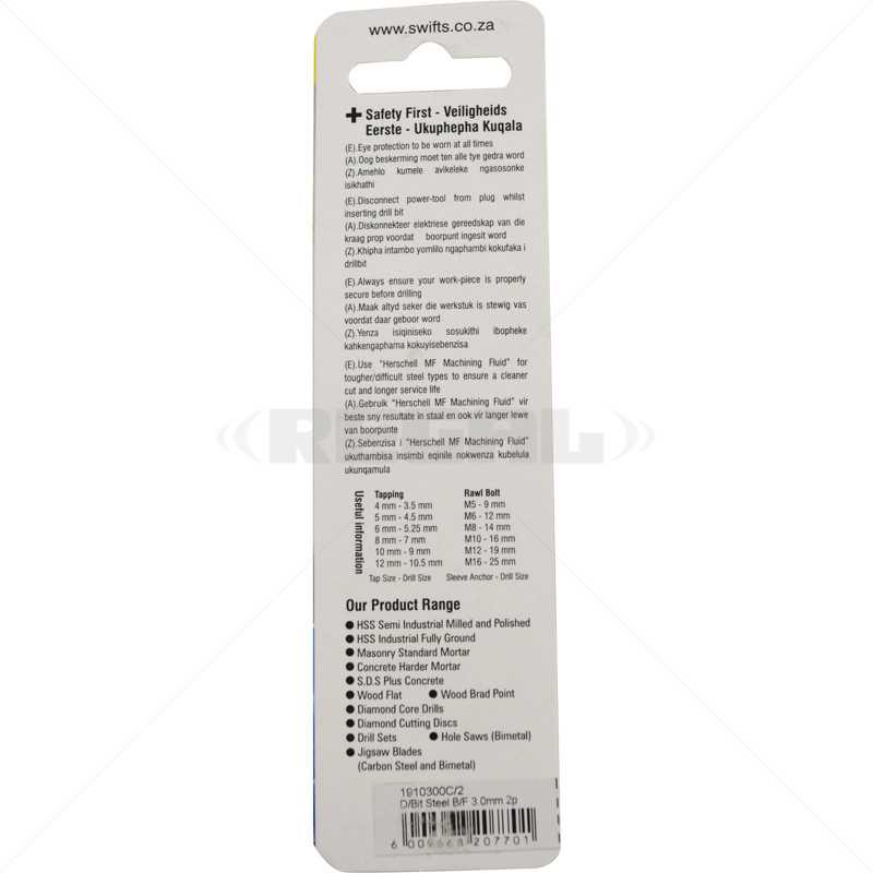 GUNMANSA Drill Bit - Steel 3.0mm each