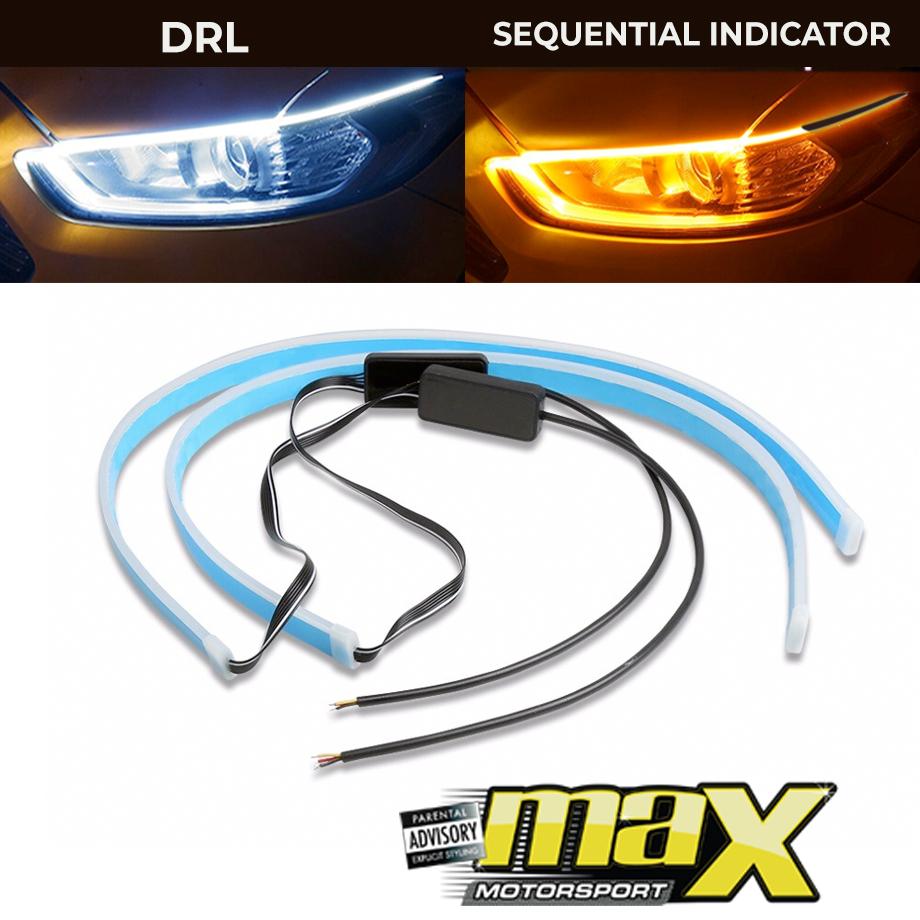GUNMANSA DRL LED Flexi Headlight Strip With Sequential Indicator Function (45cm)