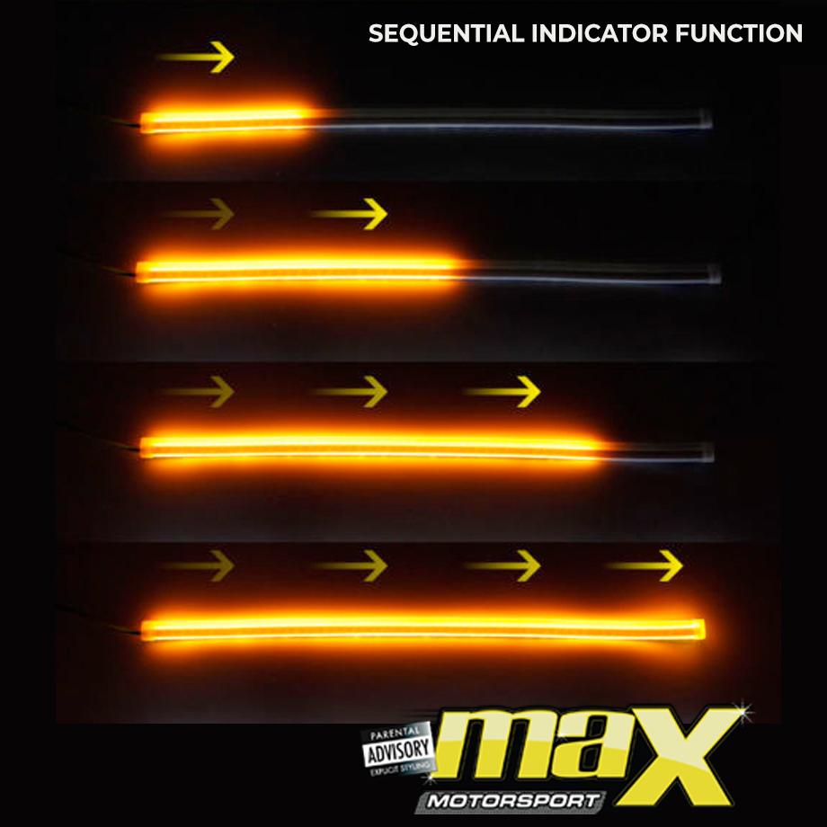 GUNMANSA DRL LED Flexi Headlight Strip With Sequential Indicator Function (45cm)