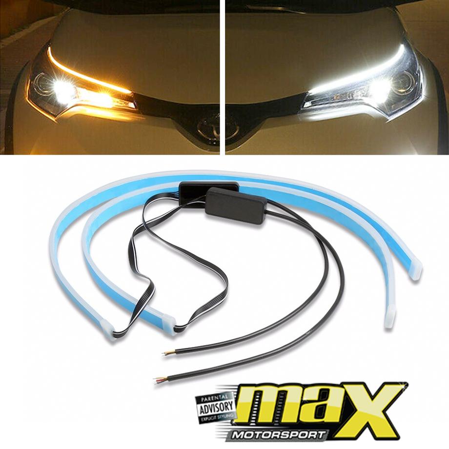 GUNMANSA DRL LED Flexi Headlight Strip With Sequential Indicator Function (45cm)