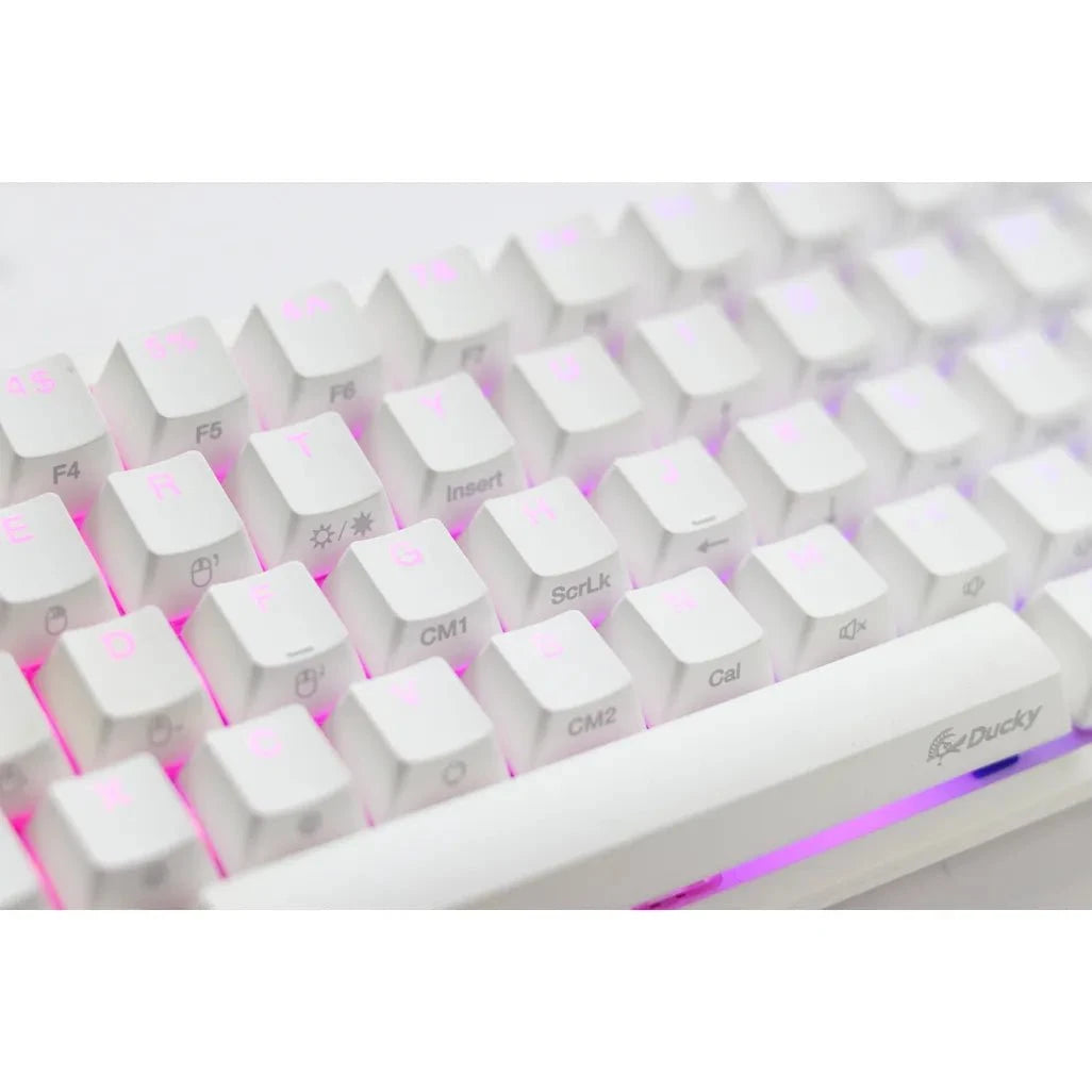 GUNMANSA Ducky Keyboard One 2 Pro 60% Mechanical Keyboard; RGB; PBT Double Shot Keycaps - White- Cherry Blue .