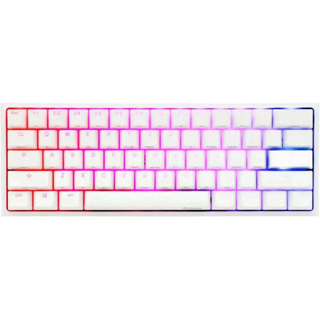 GUNMANSA Ducky Keyboard One 2 Pro 60% Mechanical Keyboard; RGB; PBT Double Shot Keycaps - White- Cherry Brown .
