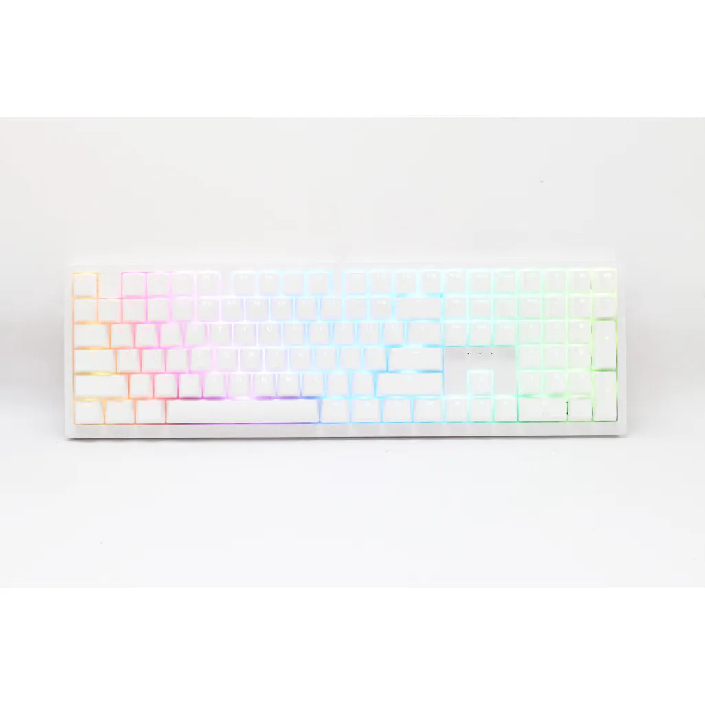 GUNMANSA Ducky Keyboard Zero 6108 100% Mechanical Wireless Keyboard; RGB; USB 2.0 / 2.4GHz / BT - White - Cherry MX2A Speed Silver