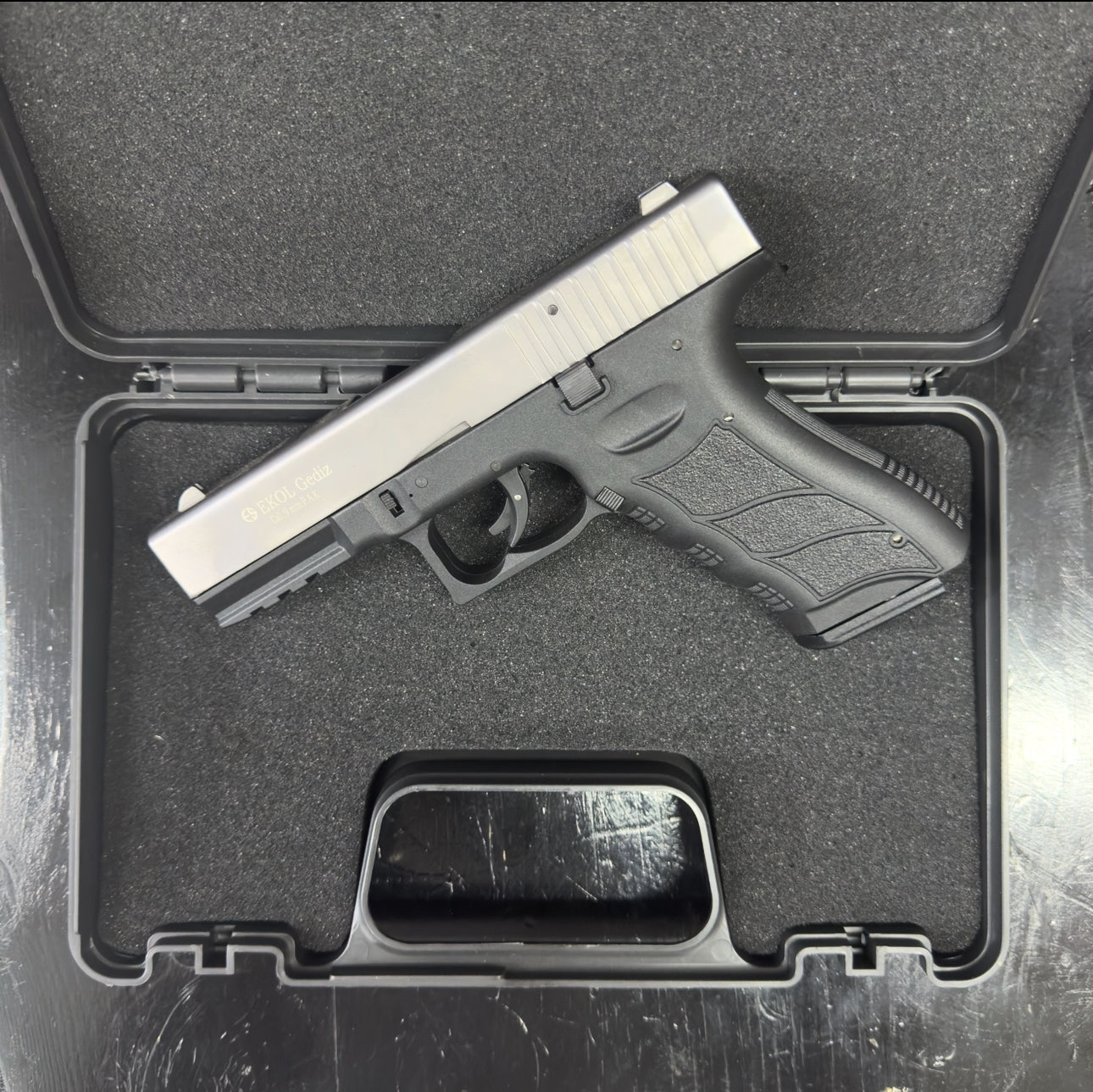 GUNMANSA Ekol Gediz Glock 19 Fumed Blank/Pepper Gun (Semi Auto|14+1|9mm Pak)