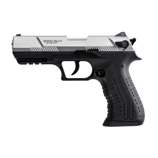 GUNMANSA Ekol Nig 211 Mat Chrome Blank/Pepper Gun (Semi Auto/17+1/9mm PAK)