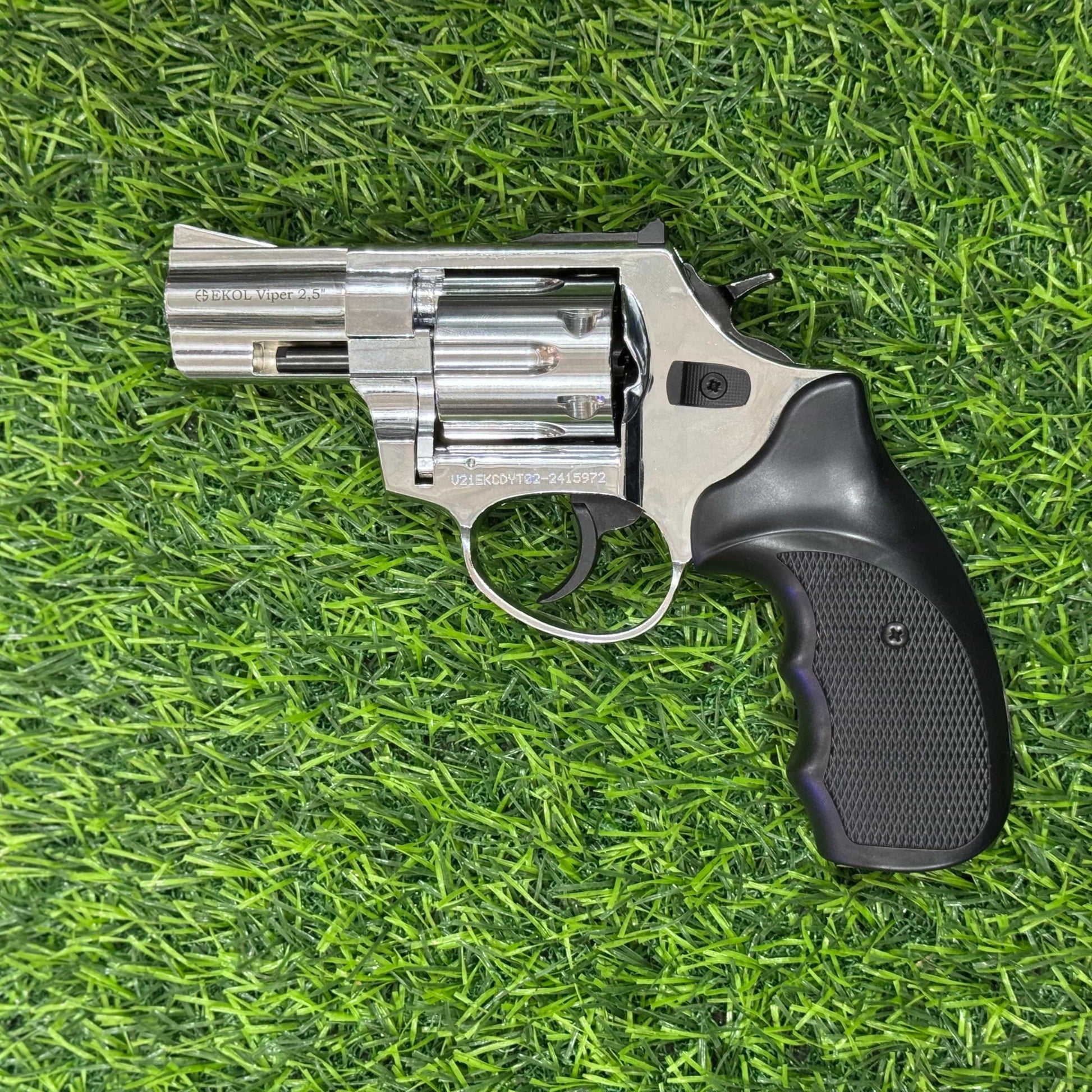 GUNMANSA Ekol Viper 2.5" Chrome Blank/Pepper Gun (Semi Auto/6 Rounds/9mm PAK/Revolver) SPECIAL - GSA