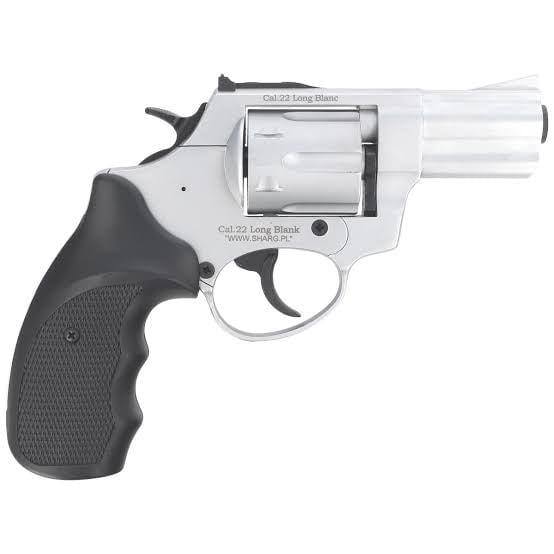 GUNMANSA Ekol Viper Mat Chrome 2.5" Blank/Pepper Gun (Semi Auto|6 Rounds|9mm PAK|Revolver)