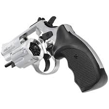 GUNMANSA Ekol Viper Mat Chrome 2.5" Blank/Pepper Gun (Semi Auto|6 Rounds|9mm PAK|Revolver)